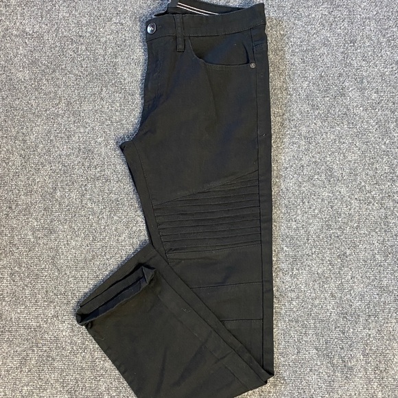 Black slim biker jeans 32x30 - Picture 1 of 3